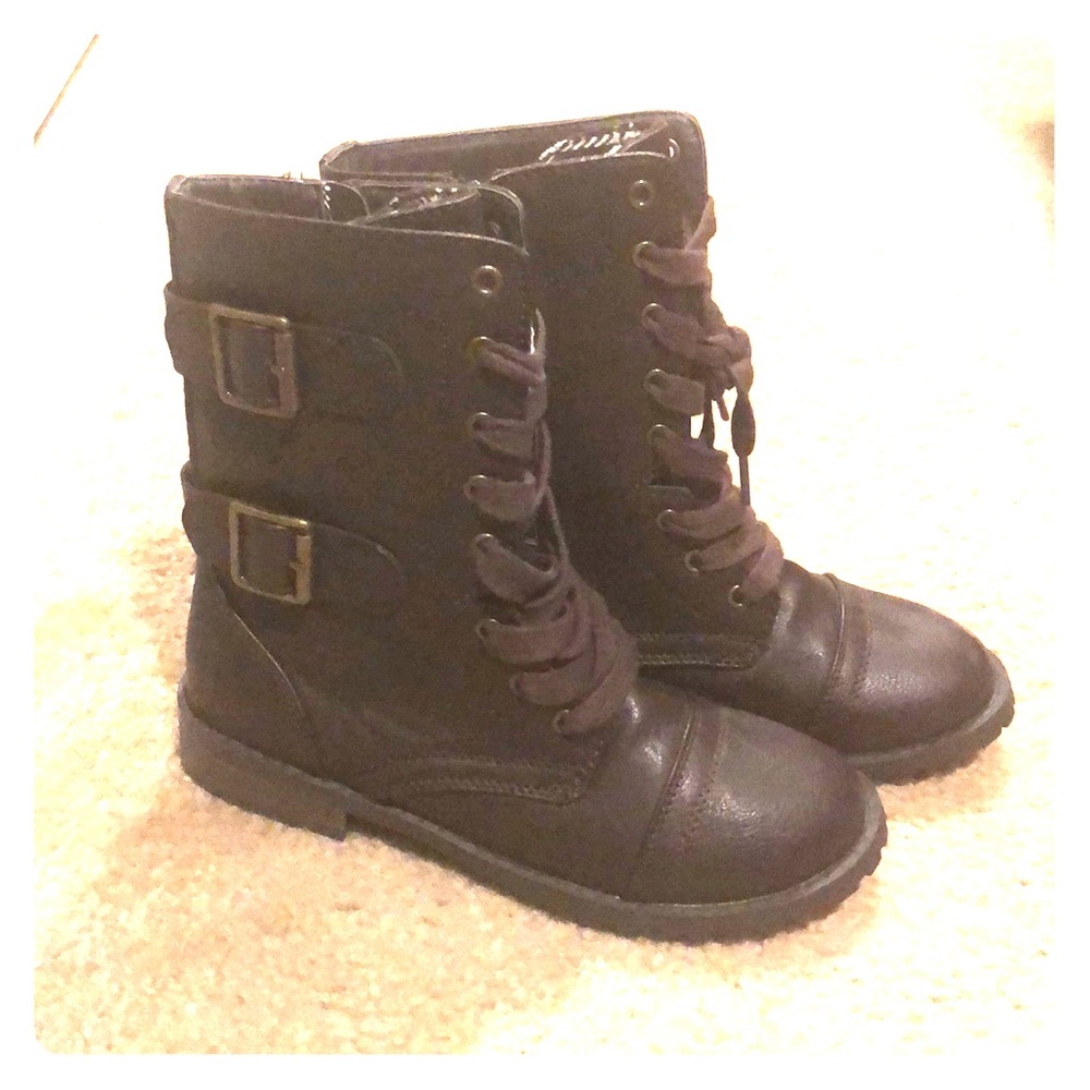 Chocolate brown combat boots